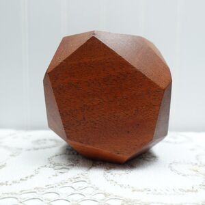 Vintage Wood Planter Geometric Faceted Succulent Pot Pencil Holder